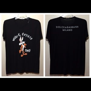 Dolce&Gabbana Black Cotton Blend T-Shirt